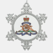 50e koninklijke kerst met een raketschild tin sneeuwvlok ornament (Voorkant)