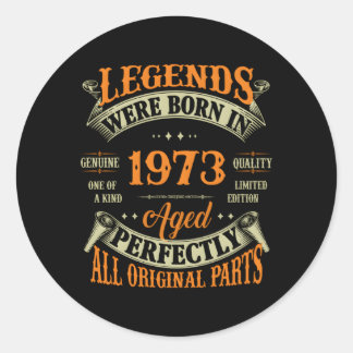 50e Legends geboren in 1973 50 Ronde Sticker