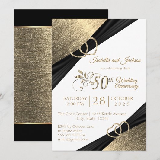 50e lichte gouden Jubileum Kaart (Voorkant / Achterkant)