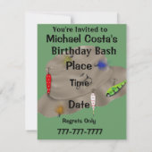 50e Mannen SJABLOON Geviste uitnodigingen (Achterkant)