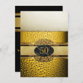 50e Mans Beer Black Gold Birthday Party Kaart (Voorkant / Achterkant)