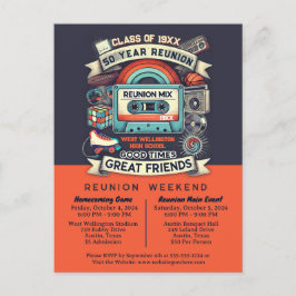 50e middelbare school reünie retro throwback briefkaart