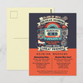 50e middelbare school reünie retro throwback briefkaart (Voorkant / Achterkant)