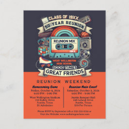 50e middelbare school reünie retro throwback briefkaart