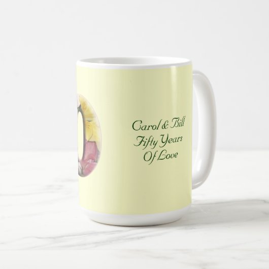 50e mijlpaal Floral Design  Mok (Voorkant rechts)