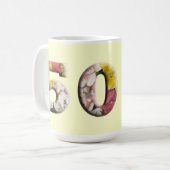 50e mijlpaal Floral Design  Mok (Voorkant links)