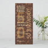 50e moderne 'Birthday Chocolate'-koffieCamo Tall Kaart (Staand voorkant)