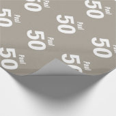 50e moderne Birthday-stijl Aangepaste naam kleur V Cadeaupapier (Hoek)