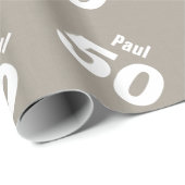 50e moderne Birthday-stijl Aangepaste naam kleur V Cadeaupapier (Rol Hoek)