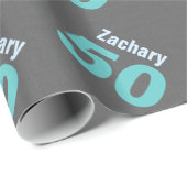 50e moderne Birthday-stijl Aangepaste naam V22 Cadeaupapier (Rol Hoek)