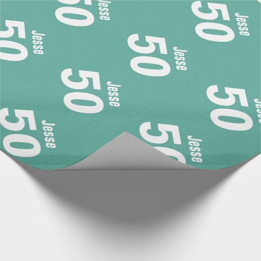 50e moderne Birthday-stijl Aangepaste naam V28 Cadeaupapier (Hoek)