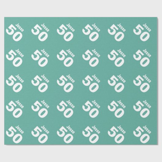 50e moderne Birthday-stijl Aangepaste naam V28 Cadeaupapier (Vlak)