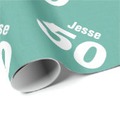 50e moderne Birthday-stijl Aangepaste naam V28 Cadeaupapier (Rol Hoek)