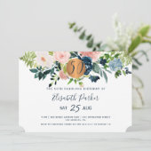 50e moderne boho bloemen waterverf verjaardagsfees kaart (Staand voorkant)