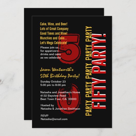 50e moderne zwarte goudbruin kaart (Voorkant / Achterkant)