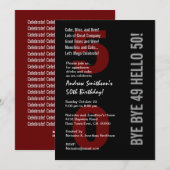 50e moderne zwarte zilverrood kaart (Voorkant / Achterkant)