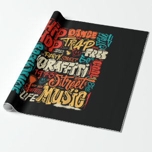 50e Muziek en Hiphop Graffiti Cassette  R Cadeaupapier