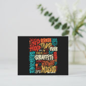 50e Muziek en Hiphop Graffiti Cassette  R Feestdagenkaart (Staand voorkant)