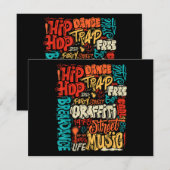 50e Muziek en Hiphop Graffiti Cassette  R Feestdagenkaart (Voorkant / Achterkant)