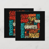 50e Muziek en Hiphop Graffiti Cassette  R Kaart (Voorkant / Achterkant)