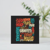 50e Muziek en Hiphop Graffiti Cassette  R Kaart (Staand voorkant)