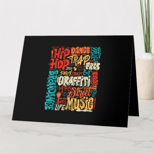 50e Muziek en Hiphop Graffiti Cassette  R Kaart (Voorkant)