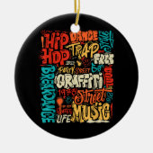 50e Muziek en Hiphop Graffiti Cassette  R Keramisch Ornament (Voorkant)