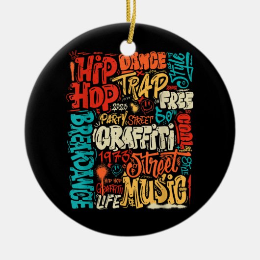 50e Muziek en Hiphop Graffiti Cassette  R Keramisch Ornament (Voorkant)