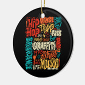 50e Muziek en Hiphop Graffiti Cassette  R Keramisch Ornament (Links)