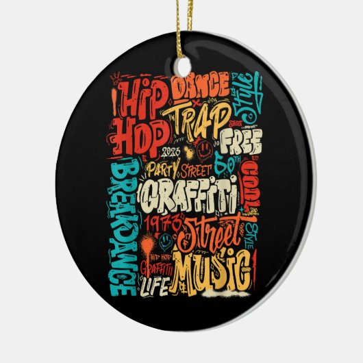 50e Muziek en Hiphop Graffiti Cassette  R Keramisch Ornament (Links)