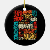 50e Muziek en Hiphop Graffiti Cassette  R Keramisch Ornament (Achterkant)