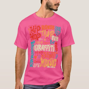 50e muziek en hiphop graffiti cassette R T-shirt