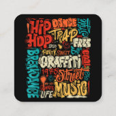 50e Muziek en Hiphop Graffiti Cassette  R Vierkante Visitekaartje (Achterkant)