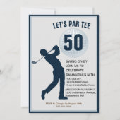 50e Navy Man Golfer Verjaardag Kaart (Voorkant)