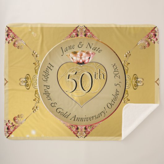 50e of 1e Gouden Jubileum Sherpa Blanket Sherpa Deken (Voorkant (horizontaal))