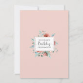 50e (of andere) verjaardag, Roos goud, peach Flora Kaart (Achterkant)