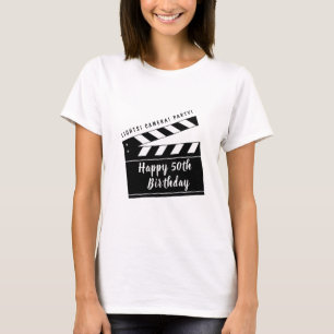50e of een verjaardagsfilm Theme Black White Party T-shirt