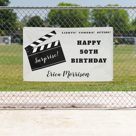 50e of elke leeftijd Verjaardag Film Theme Party Spandoek (Insitu)