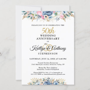 50e of enig Jubileum Elegant Floral Gold Kaart
