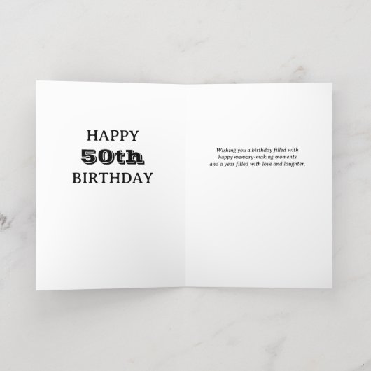 50e of enige leeftijd 24 Foto Collage Gold Folie Wenskaart (Binnenlaag)