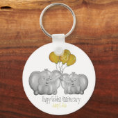 50e olifant ter gelegenheid van de gouden bruiloft sleutelhanger (Voorkant)