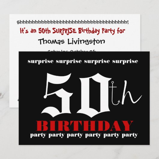 50e OPLEIDING Sjabloon voor uitnodiging op feestda (Voorkant / Achterkant)