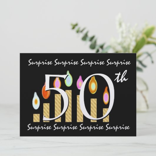 50e OPLEIDING Sjabloon voor uitnodiging op feestda (Staand voorkant)