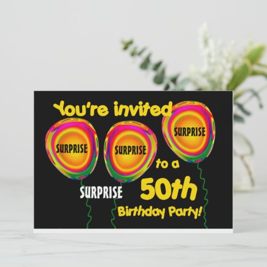 50e OPLEIDING Sjabloon voor uitnodiging op feestda (Staand voorkant)