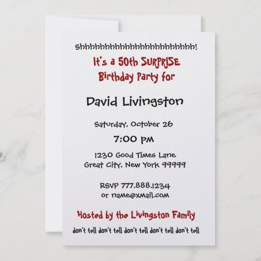 50e OPLEIDING Sjabloon voor uitnodiging op feestda (Achterkant)