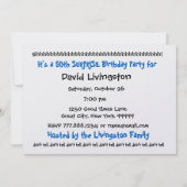 50e OPLEIDING van de Birthday Party - Navy Blue Kaart (Achterkant)