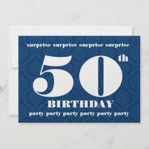 50e OPLEIDING van de Birthday Party - Navy Blue Kaart