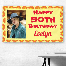 50e Oranje aanloopfoto Spandoek