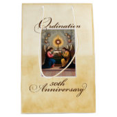 50e Ordination Jubileum Angels at Altar Medium Cadeauzakje (Voorkant)