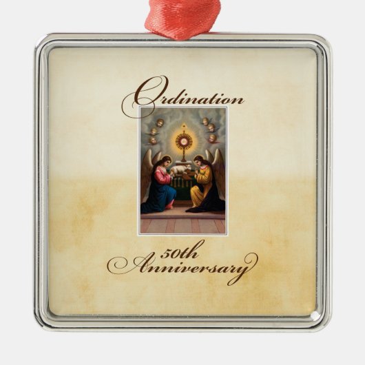 50e Ordination Jubileum Angels at Altar Metalen Ornament (Voorkant)